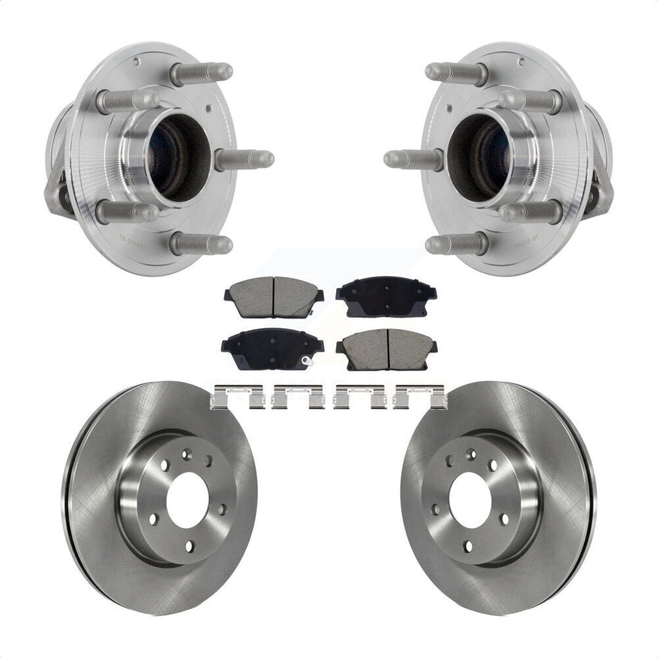 Front Hub Bearing Assembly Disc Brake Rotors And Ceramic Pads Kit For Cadillac ATS KBB-132189
