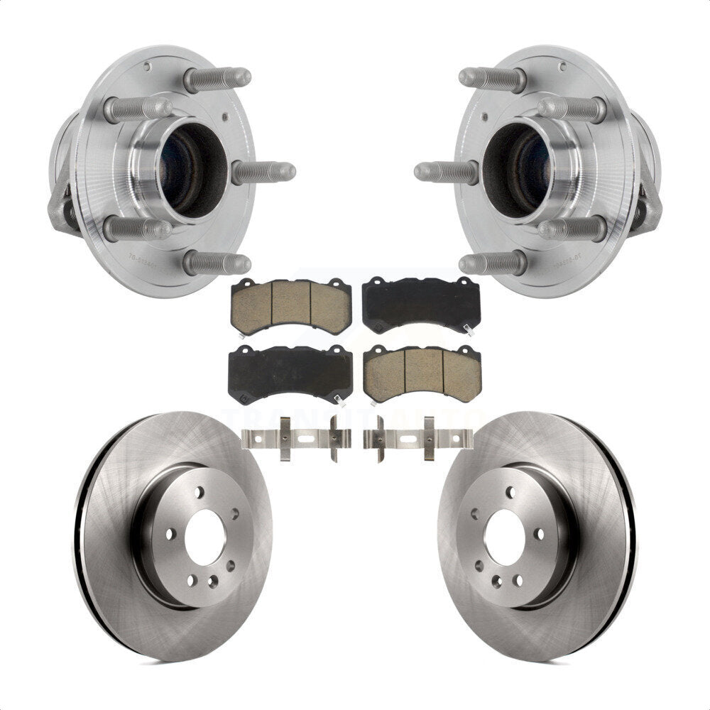 Front Hub Bearing Assembly Disc Brake Rotors And Pads Kit For Cadillac ATS V with RWD KBB-132191