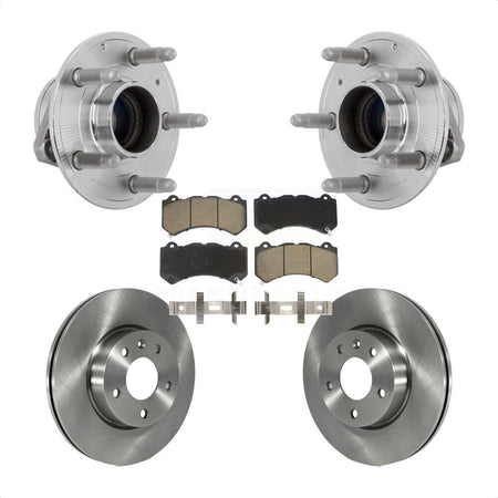 Front Hub Bearing Brake Rotor Pad Kit For 17 Cadillac ATS With 300mm Diameter KBB-132192