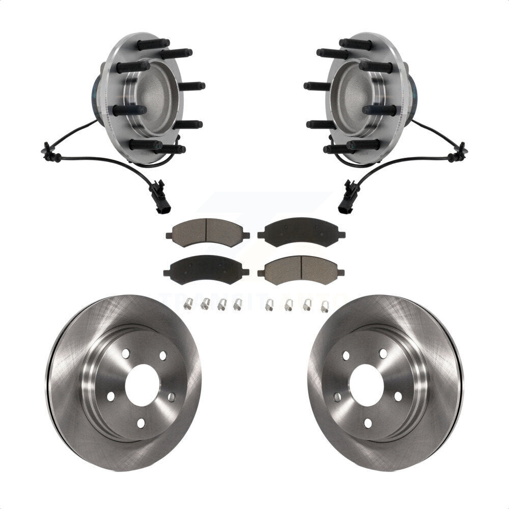 Front Hub Bearing Disc Brake Rotor Pad Kit For 2007-2008 Dodge Ram 1500 With 8 Lug Wheels KBB-132195