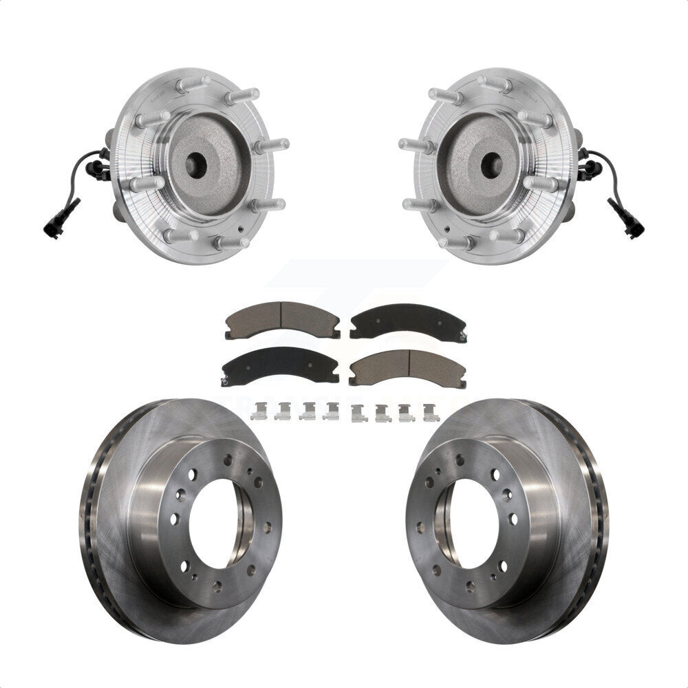 Front Hub Bearing Disc Brake Rotor Pad Kit For GMC Sierra 3500 HD Chevrolet Silverado RWD KBB-132197