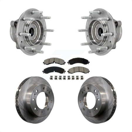 Front Hub Bearing Brake Rotor Pad Kit For GMC Chevrolet Silverado 2500 HD Sierra 3500 4WD KBB-132199