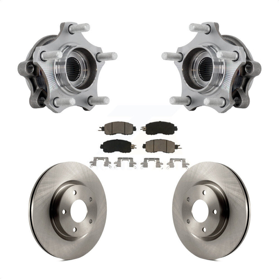 Front Hub Bearing Assembly Disc Brake Rotors And Pads Kit For 2019-2023 Nissan Altima KBB-132200