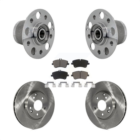 Front Hub Bearing Brake Rotor Pads Kit For 06-07 Mercedes-Benz C350 Without Sport Package KBB-132202