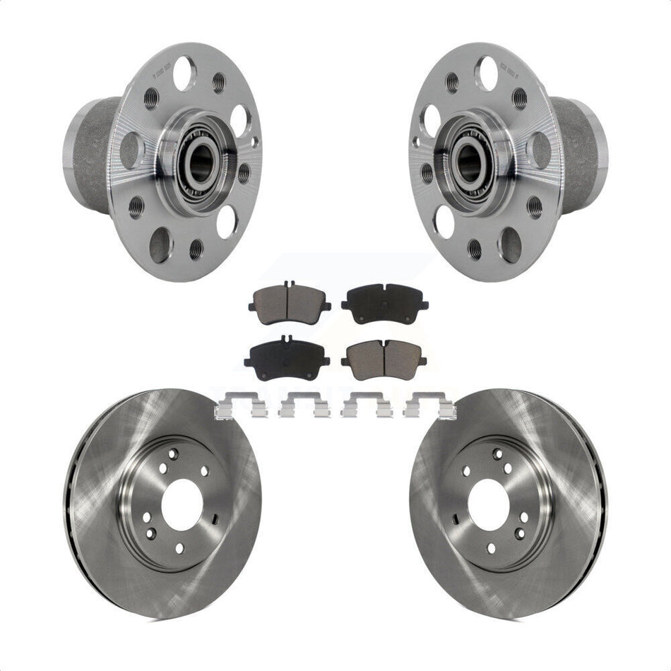 Front Hub Bearing Brake Rotor Pads Kit For 06-07 Mercedes-Benz C350 Without Sport Package KBB-132202