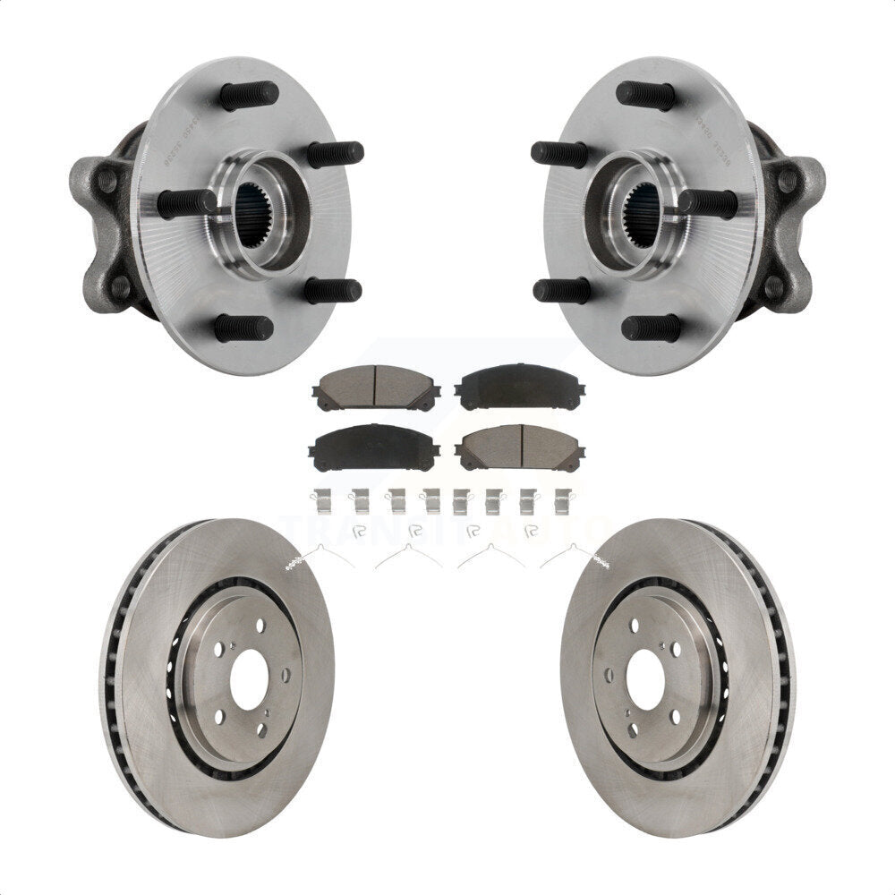 Front Hub Bearing Assembly Disc Brake Rotors And Pads Kit For 2021-2023 Toyota Sienna KBB-132205