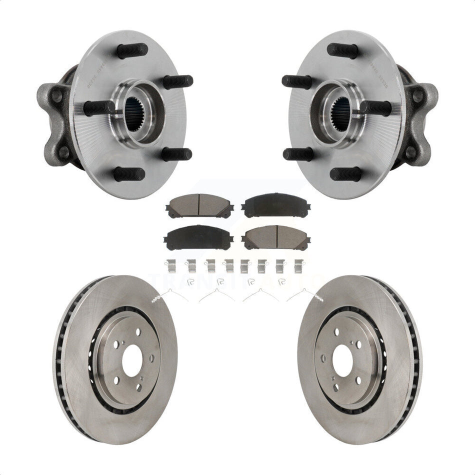 Front Hub Bearing Assembly Disc Brake Rotors And Pads Kit For 2021-2023 Toyota Sienna KBB-132205