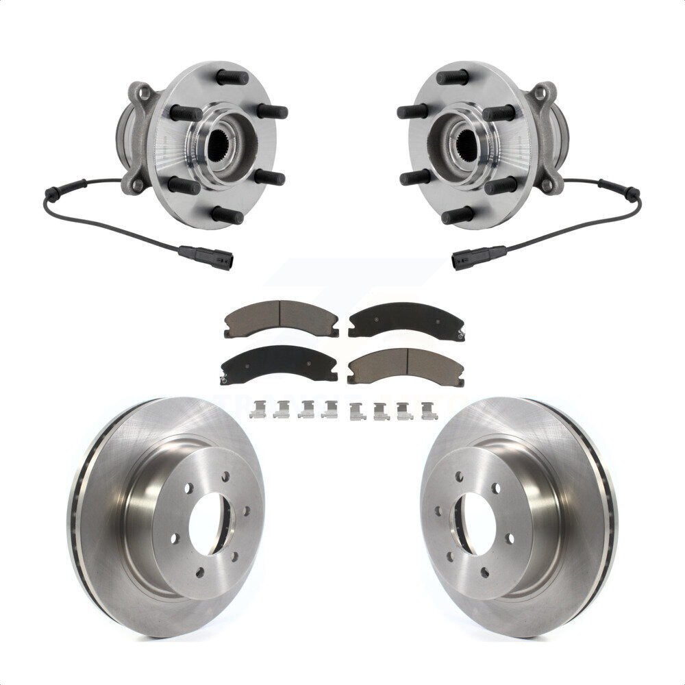 Front Hub Bearing Assembly Disc Brake Rotors And Ceramic Pads Kit For Nissan TITAN XD KBB-132206
