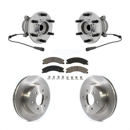 Front Hub Bearing Assembly Disc Brake Rotors And Ceramic Pads Kit For Nissan TITAN XD KBB-132206
