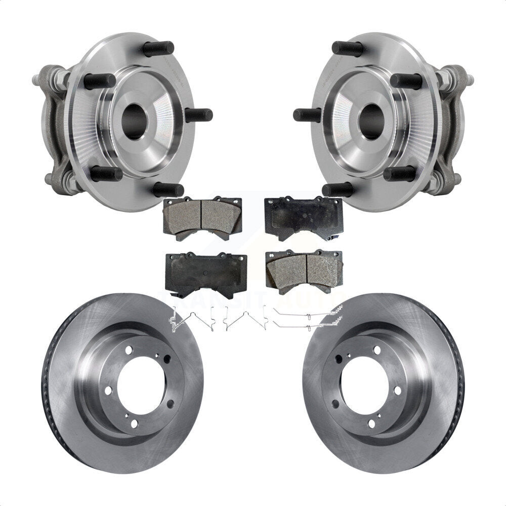 Front Hub Bearing Assembly Disc Brake Rotors And Pads Kit For Toyota Tundra Sequoia RWD KBB-132212