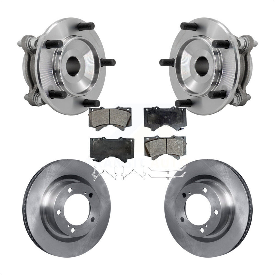 Front Hub Bearing Assembly Disc Brake Rotors And Pads Kit For Toyota Tundra Sequoia RWD KBB-132212