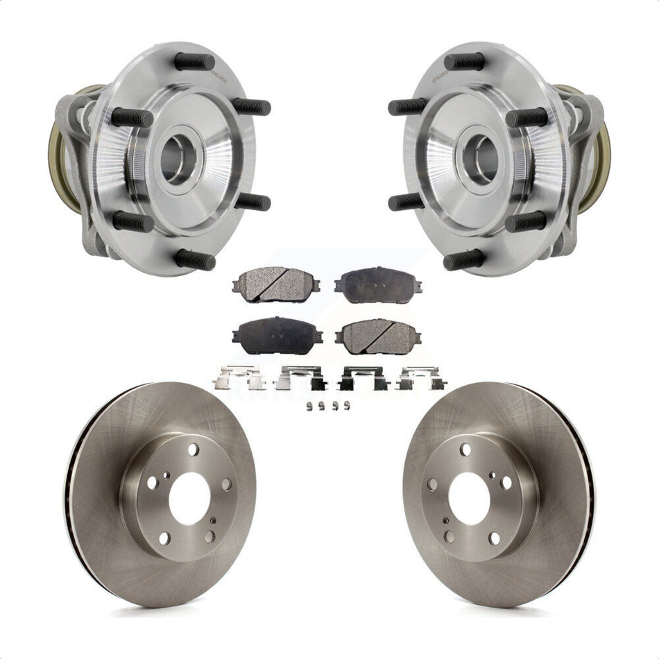 Front Hub Bearing Brake Rotor And Pad Kit For 2005-2015 Toyota Tacoma Pre Runner with RWD KBB-132215