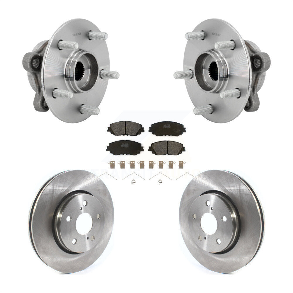 Front Hub Bearing Brake Rotor Pad Kit For 2019 Toyota C-HR Vehicles Manufactured In Japan KBB-132219