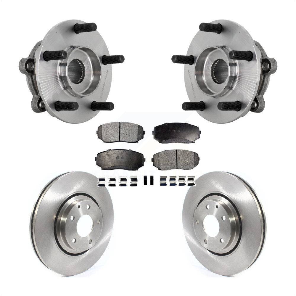 Front Hub Bearing Assembly Disc Brake Rotors And Pads Kit For 2016-2023 Mazda CX-9 KBB-132221