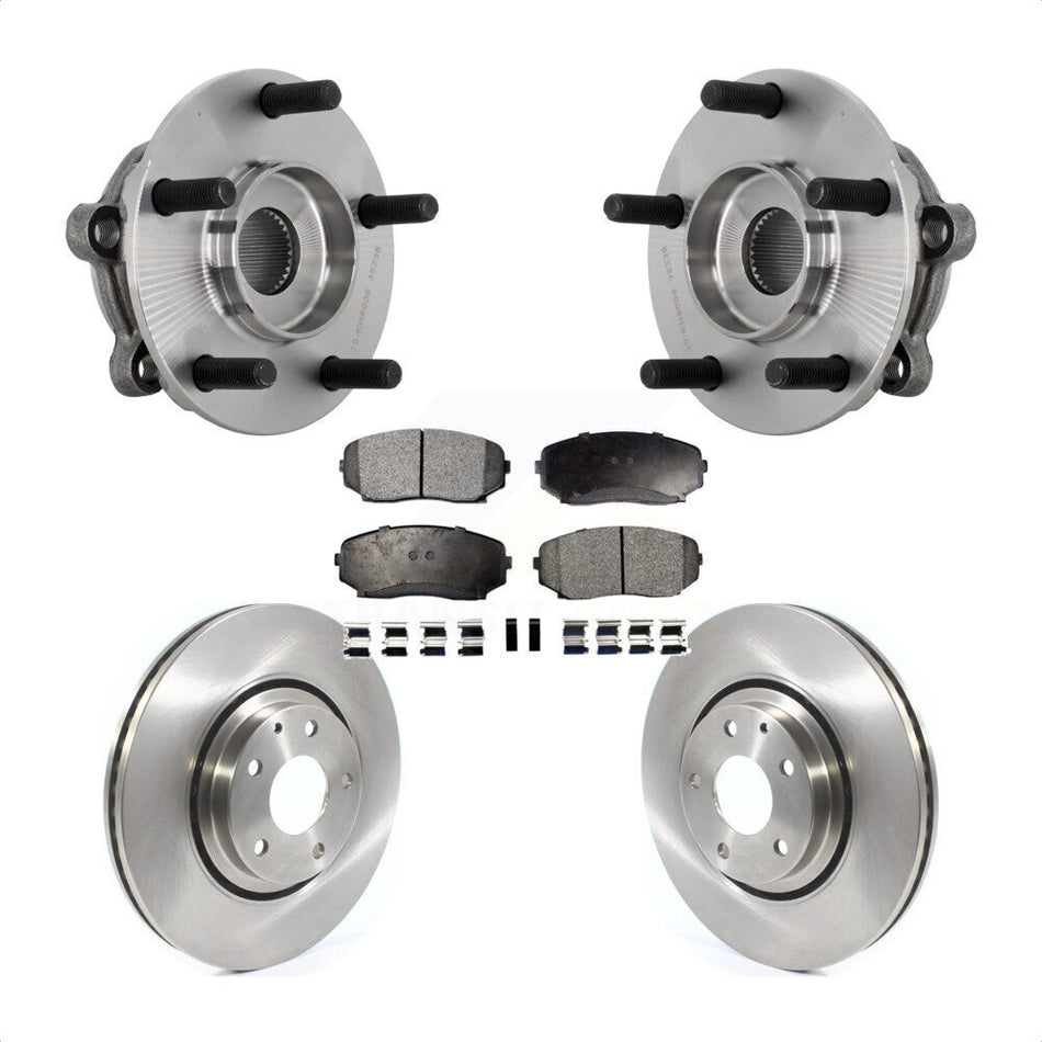 Front Hub Bearing Assembly Disc Brake Rotors And Pads Kit For 2016-2023 Mazda CX-9 KBB-132221