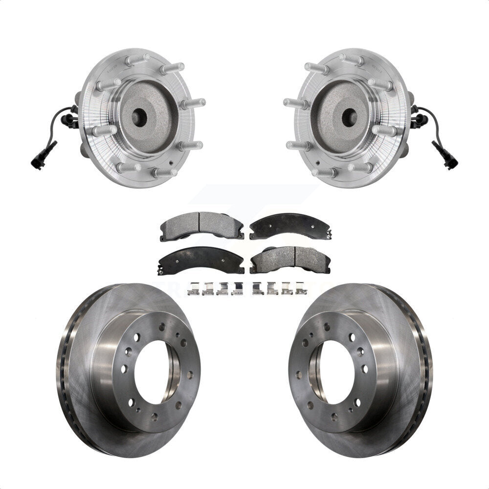 Front Hub Bearing Disc Brake Rotor Pad Kit For GMC Sierra 3500 HD Chevrolet Silverado RWD KBB-132223