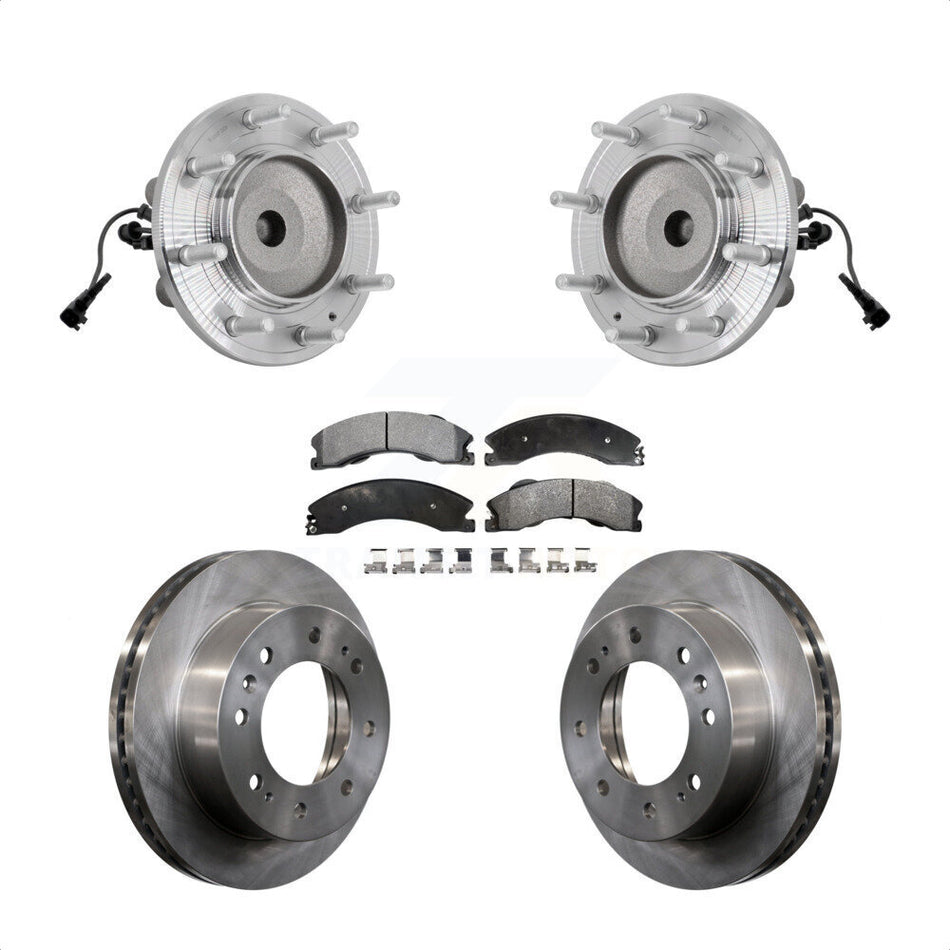 Front Hub Bearing Disc Brake Rotor Pad Kit For GMC Sierra 3500 HD Chevrolet Silverado RWD KBB-132223