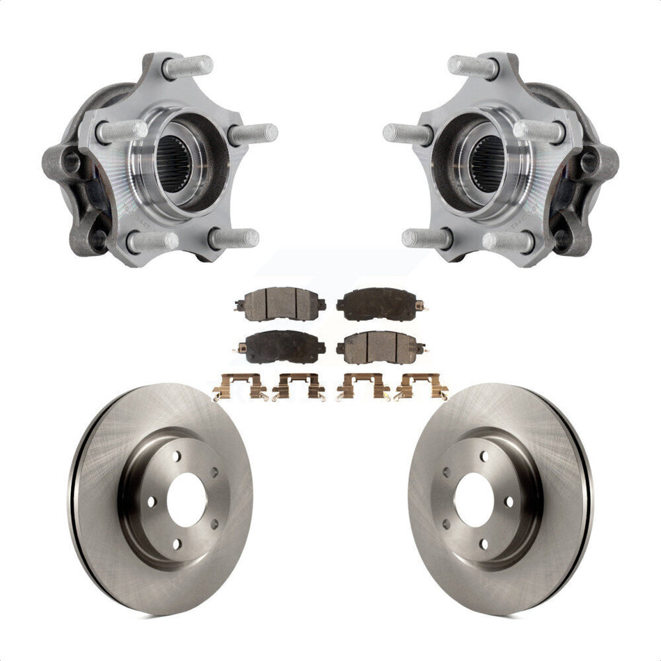 Front Hub Bearing Assembly Disc Brake Rotors And Pads Kit For 2019-2023 Nissan Altima KBB-132226