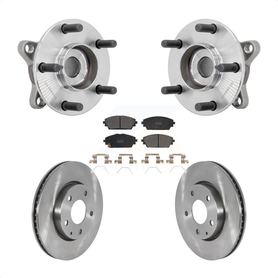 Front Hub Bearing Brake Rotor & Pad Kit For 21-22 Mazda 3 Vehicles Manufactured In Mexico KBB-132232