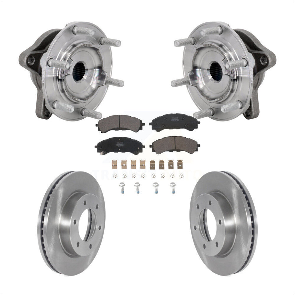 Front Hub Bearing Assembly Disc Brake Rotors And Pads Kit For 2019-2023 Ford Ranger 4WD KBB-132233
