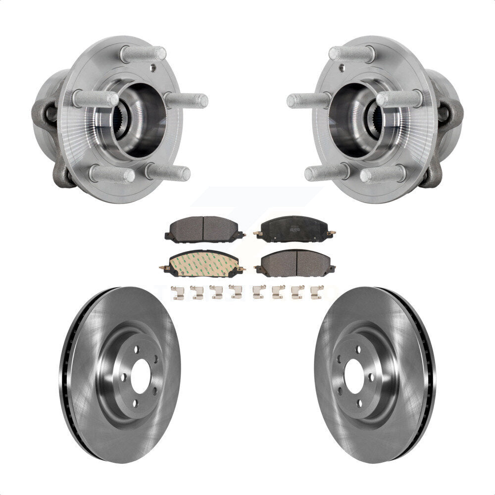 Front Hub Bearing Brake Rotor & Pads Kit For Ford Explorer Lincoln Aviator Police Utility KBB-132236