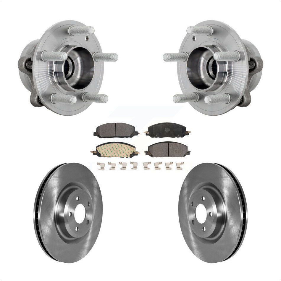 Front Hub Bearing Brake Rotor & Pads Kit For Ford Explorer Lincoln Aviator Police Utility KBB-132236