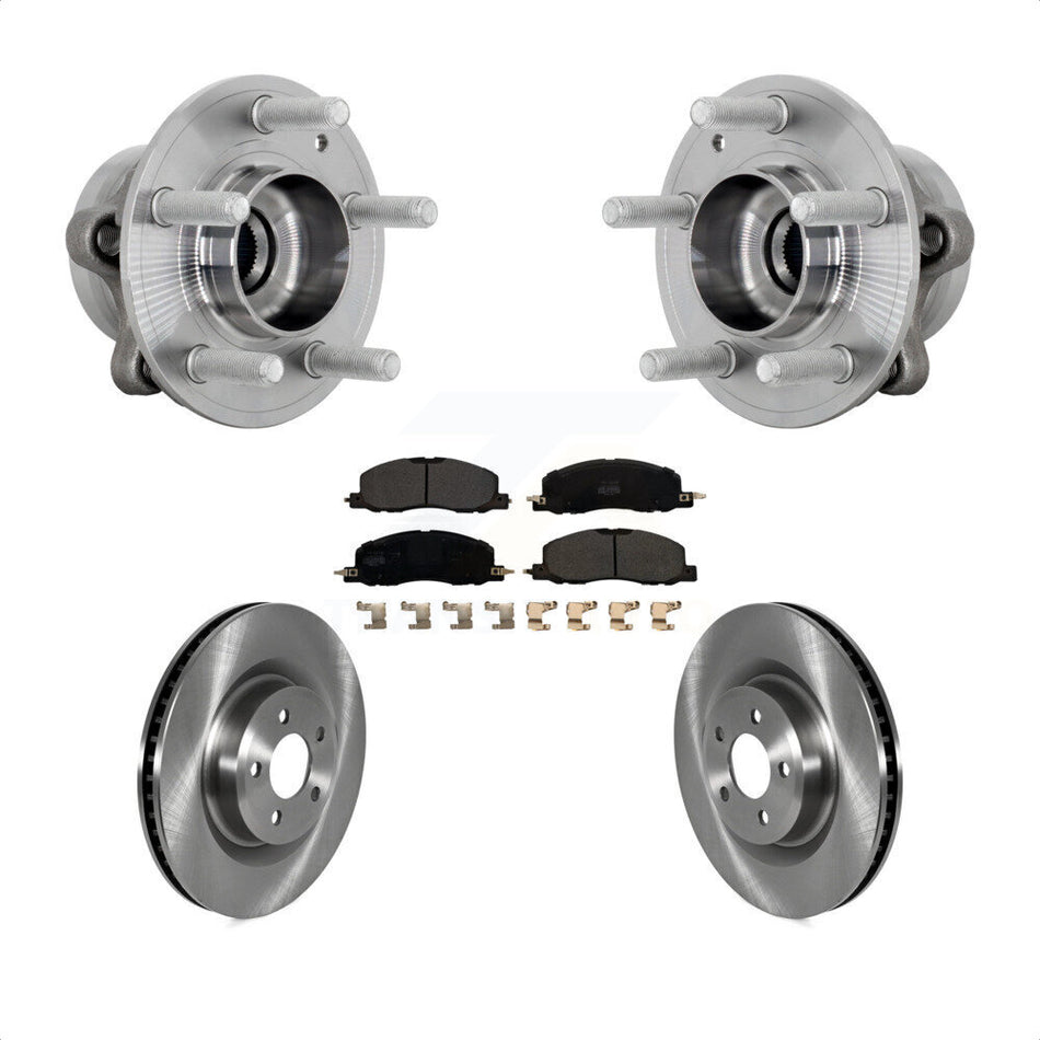 Front Hub Bearing Brake Rotor And Pad Kit For 2020-2022 Ford Explorer Lincoln Aviator AWD KBB-132237