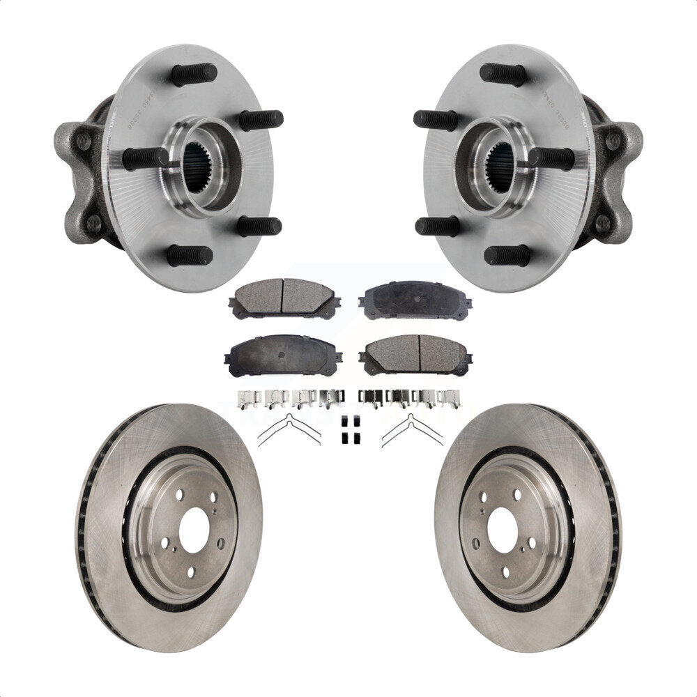 Front Hub Bearing Assembly Disc Brake Rotors And Pads Kit For 2020-2022 Toyota Highlander KBB-132238