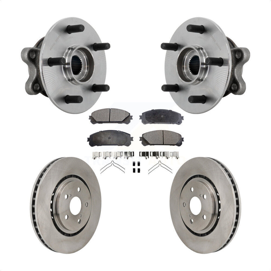 Front Hub Bearing Assembly Disc Brake Rotors And Pads Kit For 2021-2023 Toyota Sienna KBB-132239