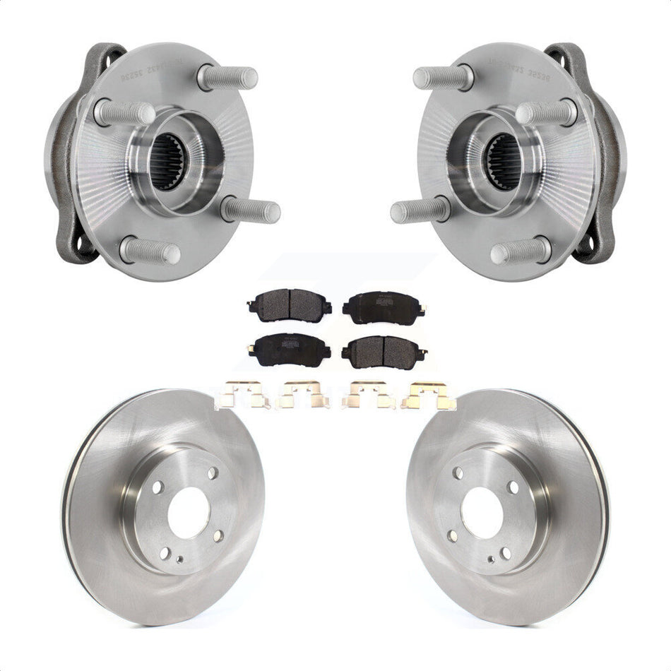Front Hub Bearing Assembly Disc Brake Rotors And Pads Kit For Toyota Yaris iA Scion KBB-132240