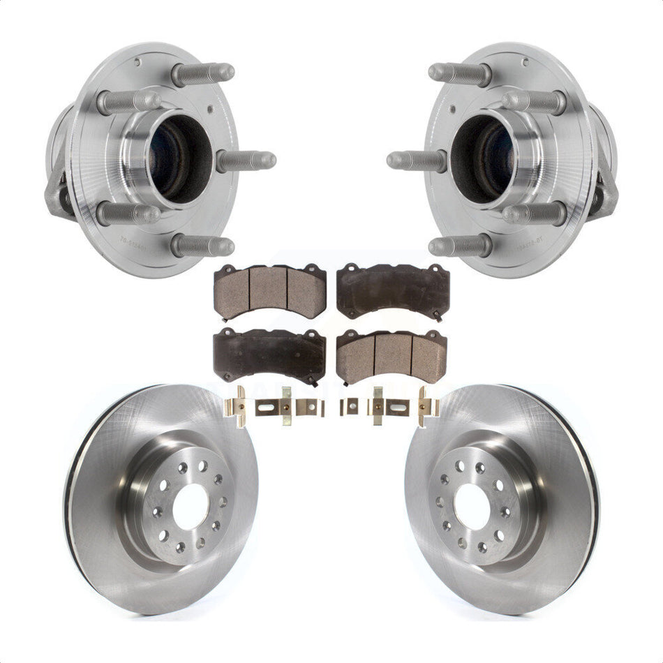 Front Hub Bearing Brake Rotor Pads Kit For 16 Cadillac CTS Vsport Premium with RWD KBB-132241