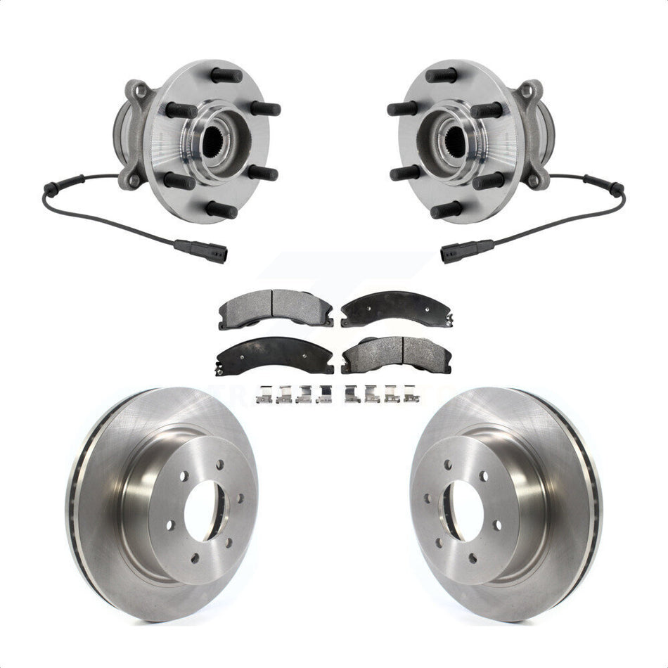 Front Hub Bearing Assembly Disc Brake Rotor And Semi-Metallic Pad Kit For Nissan TITAN XD KBB-132249