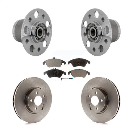 Front Hub Bearing Assembly Brake Rotor & Pads Kit For Mercedes-Benz C300 E350 C350 SLC300 KBB-132251