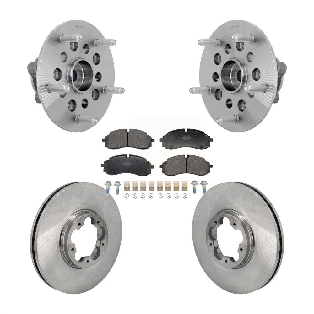 Front Hub Bearing Assembly Disc Brake Rotor And Semi-Metallic Pads Kit For Ford E-Transit KBB-132253