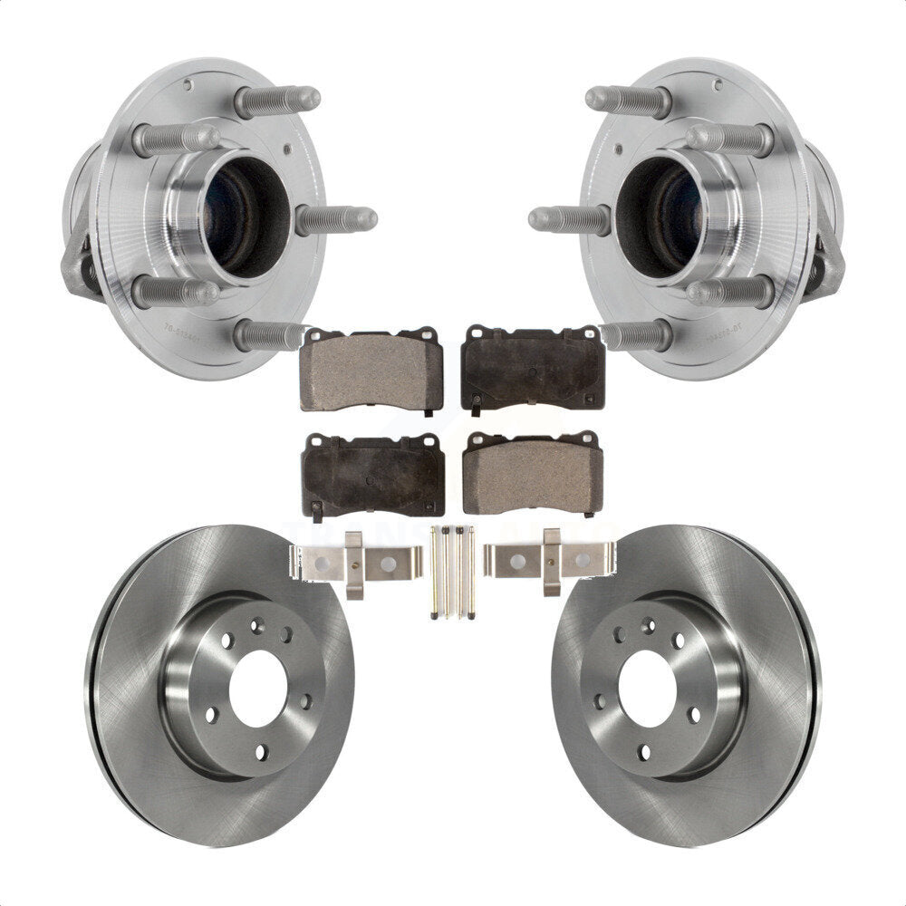 Front Hub Bearing Assembly Disc Brake Rotor & Pad Kit For 2019 Cadillac ATS Base with RWD KBB-132257