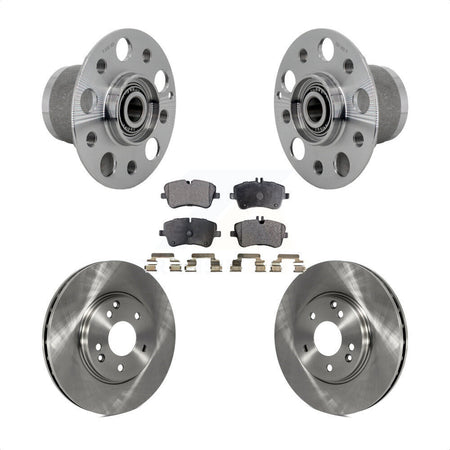 Front Hub Bearing Brake Rotor Pads Kit For 06-07 Mercedes-Benz C350 Without Sport Package KBB-132264