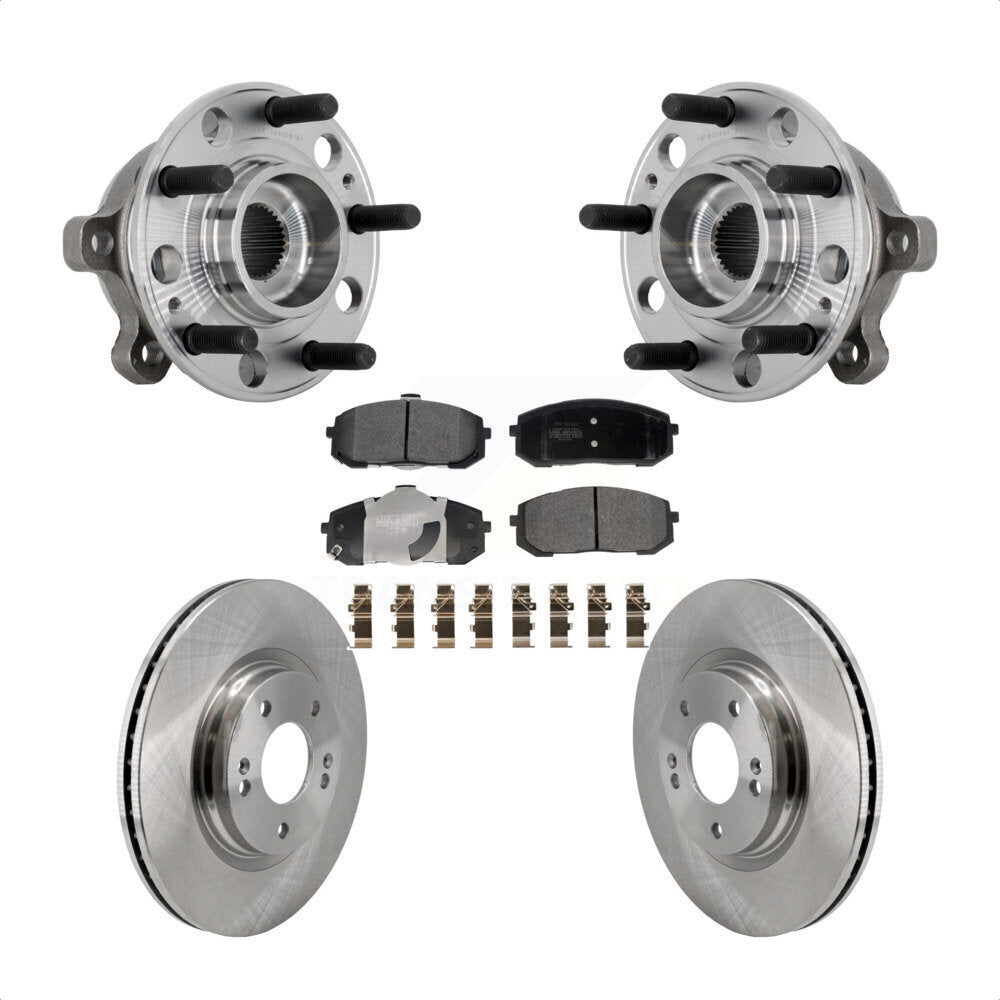 Front Hub Bearing Assembly Disc Brake Rotors And Pads Kit For Hyundai Sonata Kia K5 KBB-132266