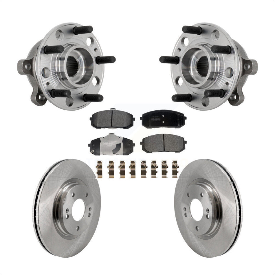 Front Hub Bearing Assembly Disc Brake Rotors And Pads Kit For Hyundai Sonata Kia K5 KBB-132266