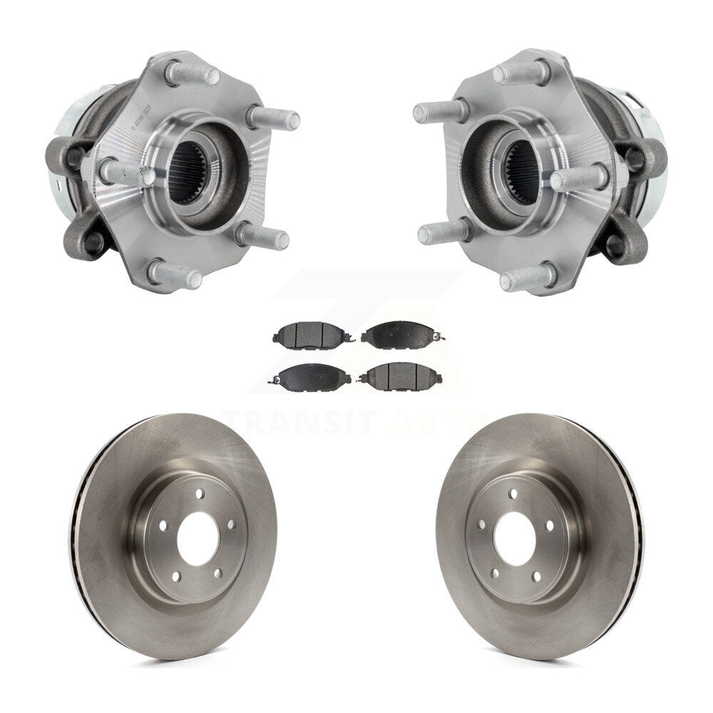 Front Hub Bearing Assembly Disc Brake Rotors And Semi-Metallic Pads Kit For Nissan Murano KBB-132267