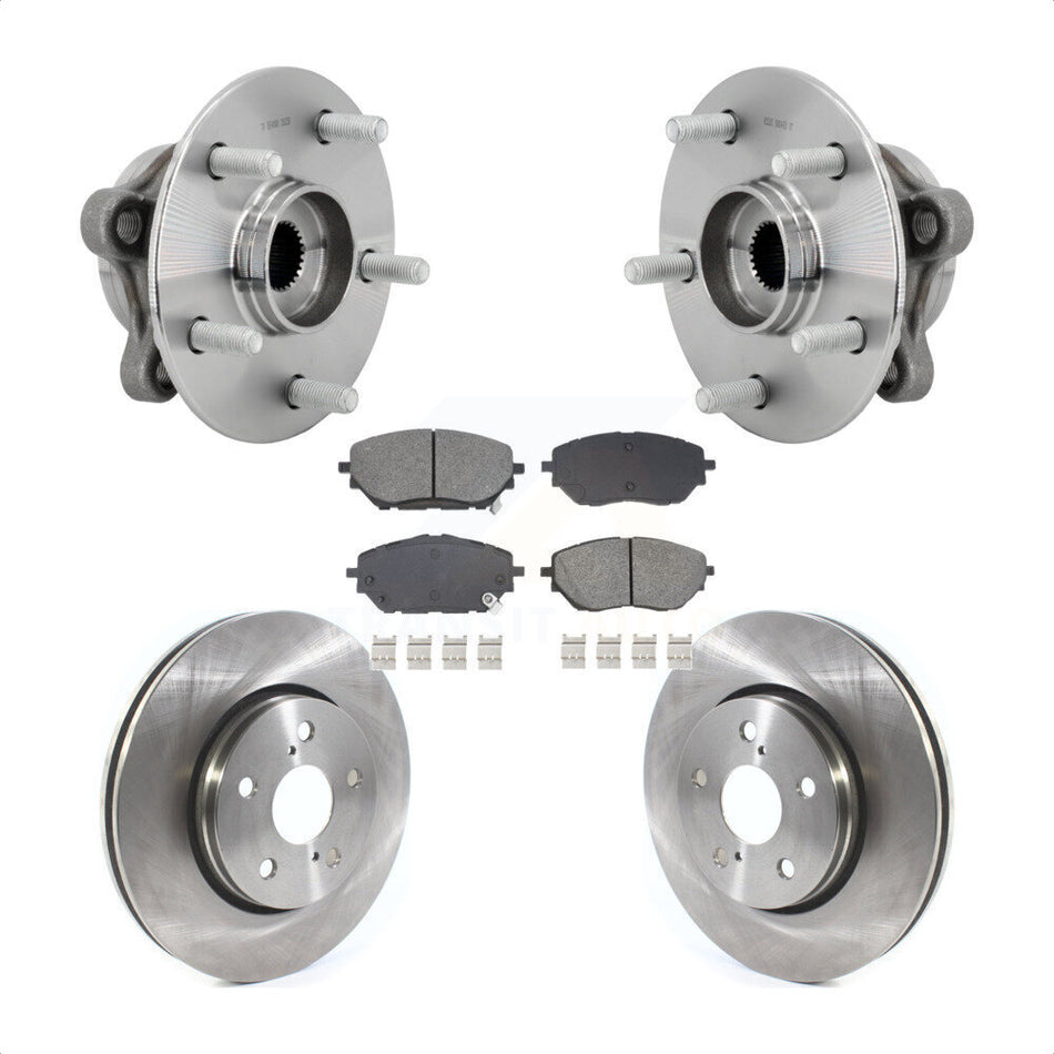 Front Hub Bearing Assembly Disc Brake Rotors And Semi-Metallic Pads Kit For Toyota C-HR KBB-132274