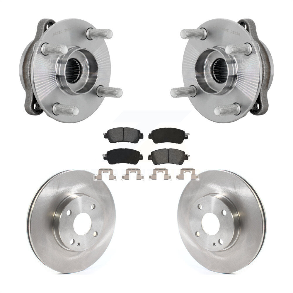 Front Hub Bearing Assembly Disc Brake Rotors And Pads Kit For Toyota Yaris iA Scion KBB-132277