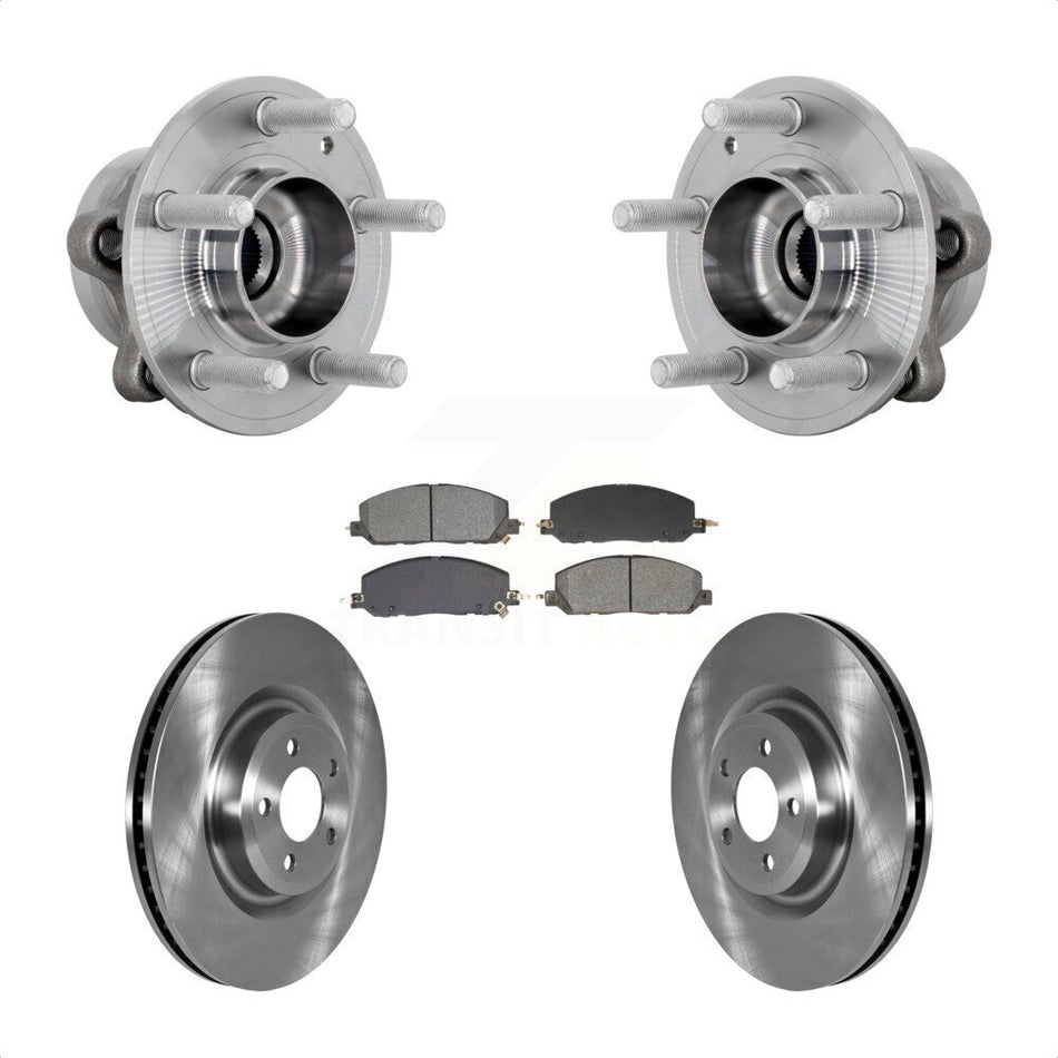 Front Hub Bearing Brake Rotor & Pads Kit For Ford Explorer Lincoln Aviator Police Utility KBB-132278