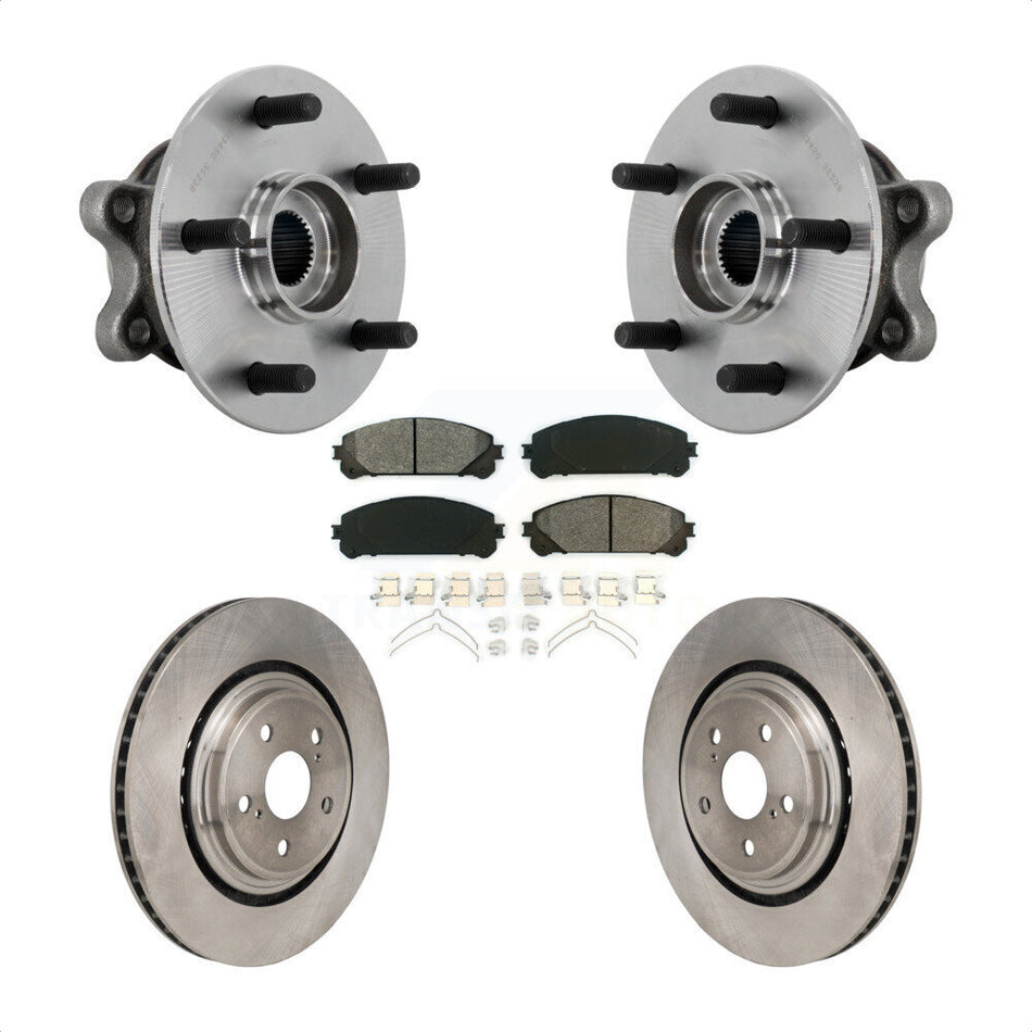 Front Hub Bearing Assembly Disc Brake Rotors And Pads Kit For 2020-2022 Toyota Highlander KBB-132281