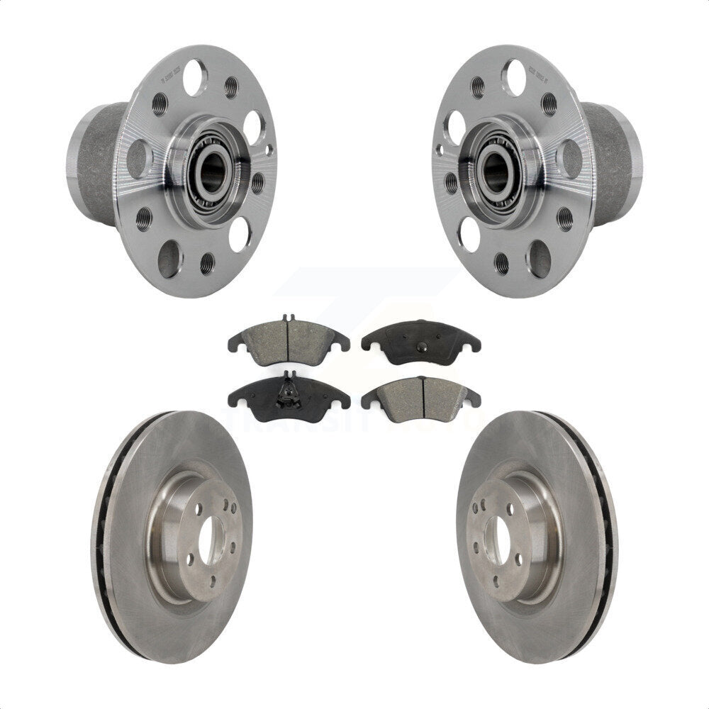 Front Hub Bearing Assembly Disc Brake Rotors And Pads Kit For Mercedes-Benz C250 E550 KBB-132284