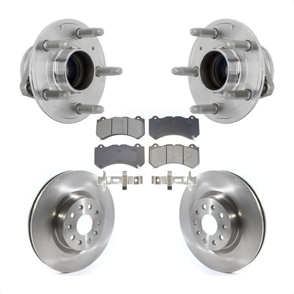 Front Hub Bearing Brake Rotor Pads Kit For 16 Cadillac CTS Vsport Premium with RWD KBB-132287