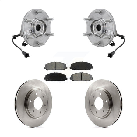 Front Hub Bearing Assembly Disc Brake Rotors And Pads Kit For 2017-2023 Nissan TITAN 4WD KBB-132292