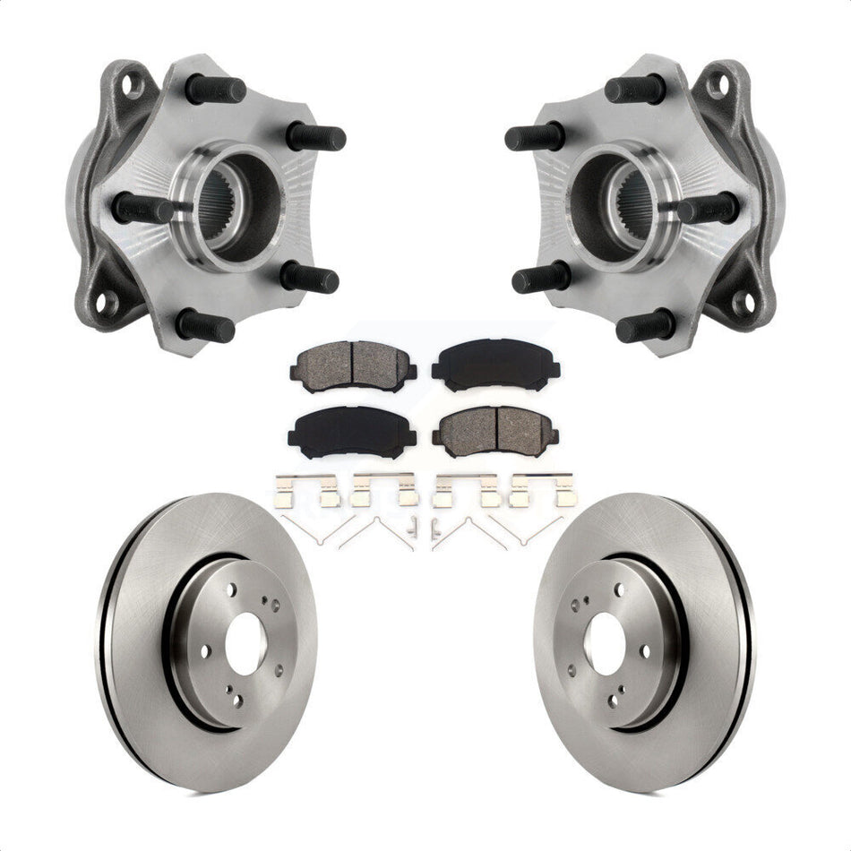 Front Hub Bearing Assembly Disc Brake Rotors And Pads Kit For 2010-2013 Suzuki Kizashi KBB-132293