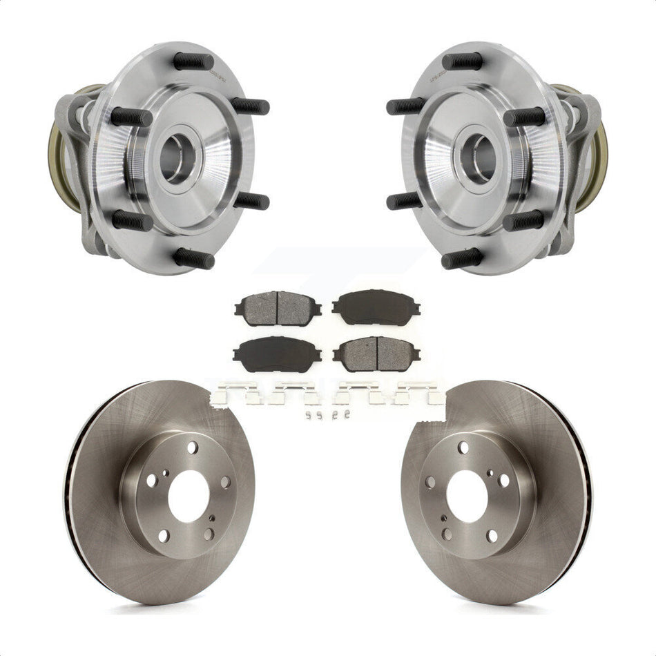 Front Hub Bearing Brake Rotor And Pad Kit For 2005-2015 Toyota Tacoma Pre Runner with RWD KBB-132297