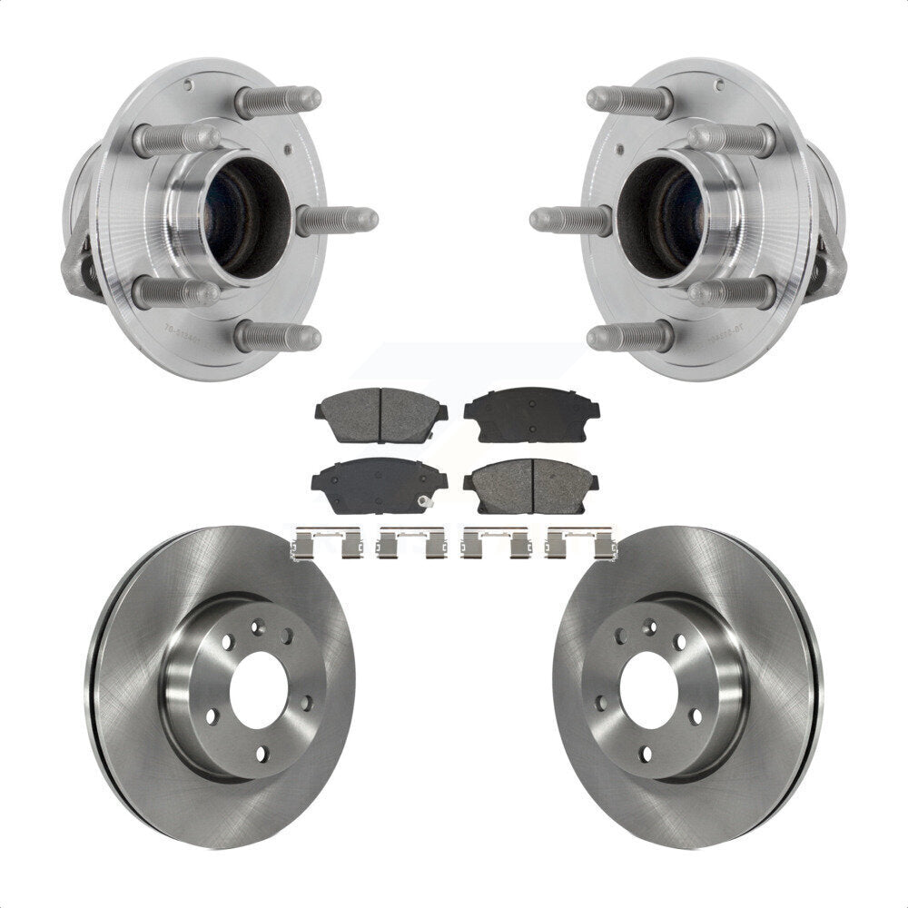 Front Hub Bearing Assembly Disc Brake Rotors And Semi-Metallic Pads Kit For Cadillac ATS KBB-132304