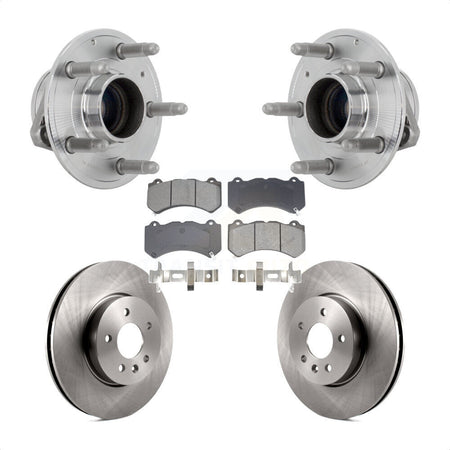 Front Hub Bearing Assembly Disc Brake Rotors And Pads Kit For Cadillac ATS V with RWD KBB-132305